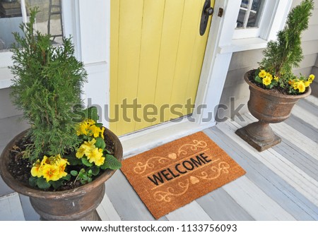 Welcome door Mat Isolated on a White Background Placed outside door