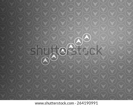 Abstract black and white blurry background. White up arrows on gray down arrows pattern.