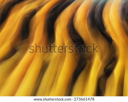 Abstract black and yellow wave lines background with path blur effect