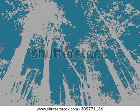 Abstract blue and gray background with note paper and halftone effect