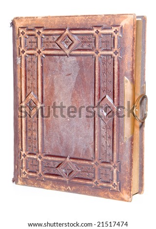 Single old leather bound book