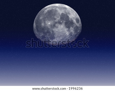 Moon reflected in clear night ocean waters