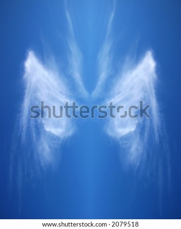 High altitude cloud in the shape of an angel\'s wing