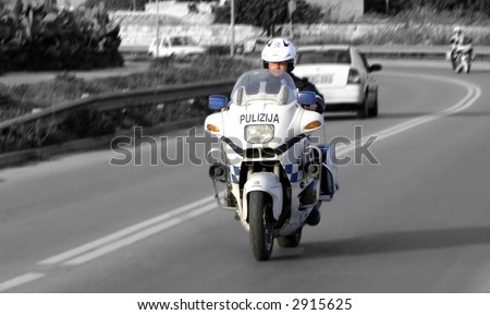 Malta Police Force - Police officer during routine traffic patrol duties