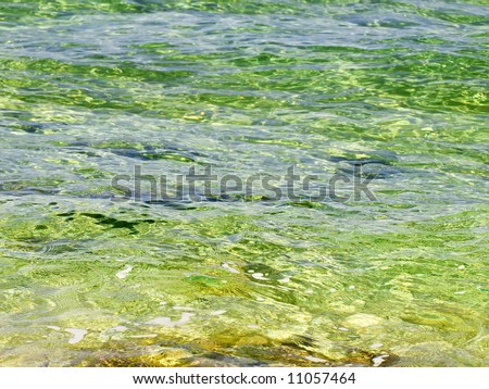 Ocean water with light wave ripples, ideal for backdrops or as a texture image
