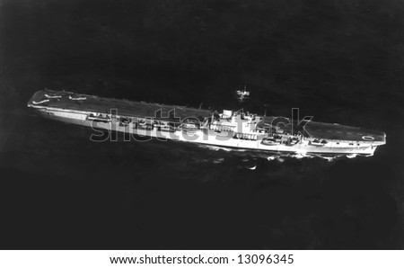 HMS Ark Royal during WWII sailing the Mediterranean Sea
