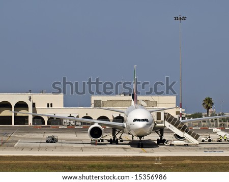 Civil aircraft on apron at an airfield in Malta