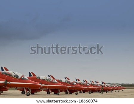 MALTA - SEPTEMBER 30 2008 - Malta International Airshow - RAF Red Arrows Aerobatic Team Harriers on display