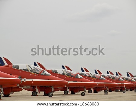 MALTA - SEPTEMBER 30 2008 - Malta International Airshow - RAF Red Arrows Aerobatic Team Harriers on display
