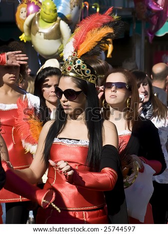 VALLETTA, MALTA - Feb 21: Women in costumes at the International Carnival of Malta on February 21, 2009 in Valletta, Malta.