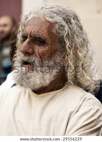 MDINA, MALTA - APR 19 : Portrait of an old male actor April 19, 2009 in Mdina, Malta.