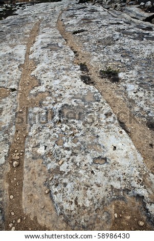 Cart Ruts are found at various places around the Maltese islands.  Found as a complex network of tracks gouged in the rock and their age and purpose is still a mystery of Maltese history.