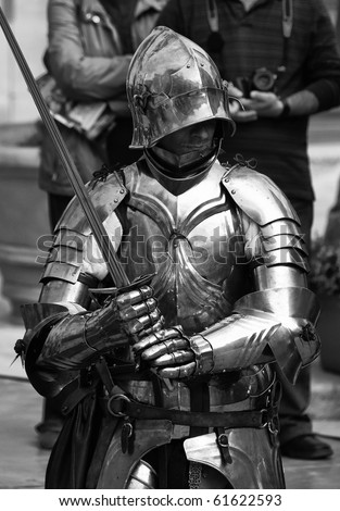 MDINA, MALTA - APR19 :  Knight during medieval reenactment in the old city of Mdina in Malta April 19, 2009