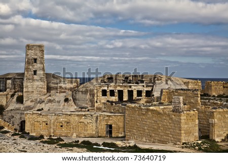 One of the largest forts in Malta, Fort Ricasoli was built during the times of the Knights.  Additions to defenses were made over the years, as one can clearly see here in these WWII additions.