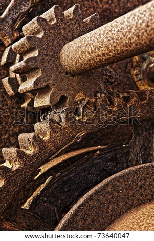 Abstract image showing rusty cog wheels