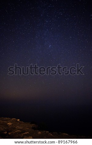 A beautiful sky full of stars as seen from l-Ahrax in Mellieha.