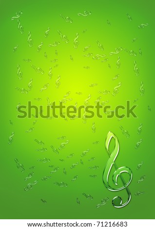 Fragile glass treble clefs - abstract music background