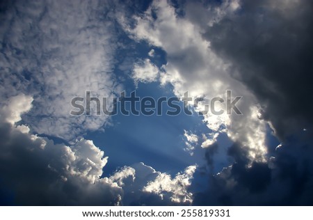 blue sky and beautiful cloud with sun light