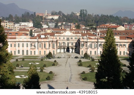 Varese, Italy, Estense Palace, House of Hapsburg built in 1700 A.C., view from the hill above
