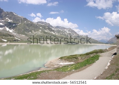 Alp Grum, Switzerland, the little lake over the Alps