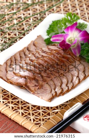 Delicious Chinese food cold dish- dried beef slices