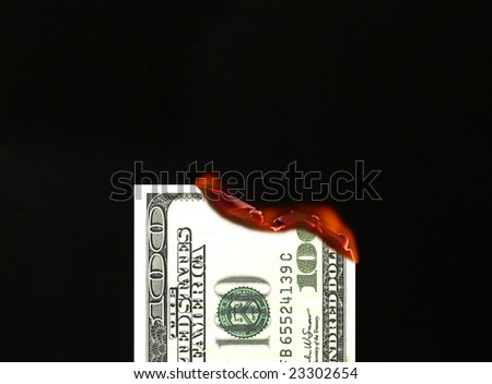 Burning money (dollar)
