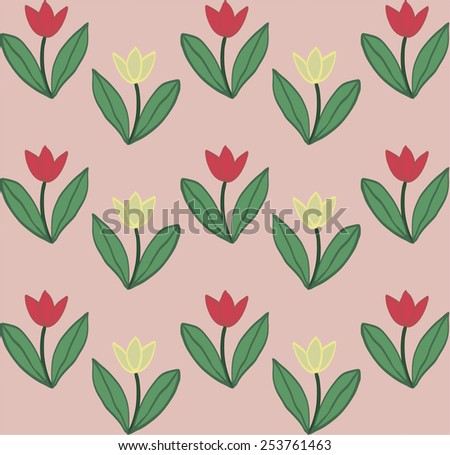 Tulips flowers pattern.