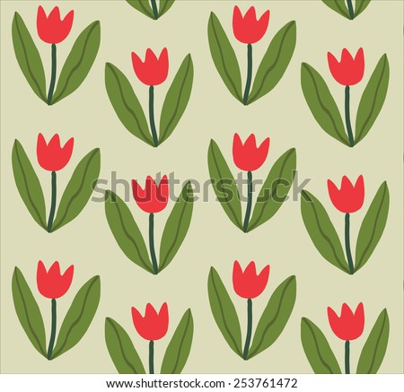 Tulips flowers pattern.