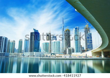 Panorama of the luxury center of Dubai,Dubai,United Arab Emirates