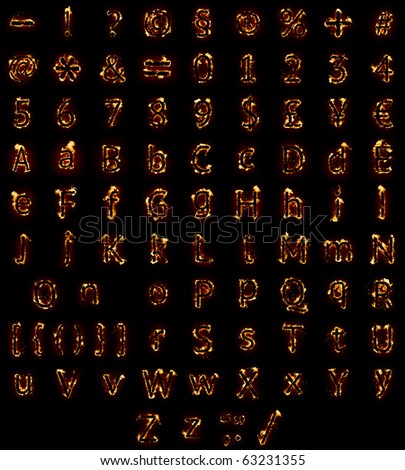 Fire Font Collection Stock Photo 63231355 : Shutterstock