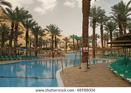 Swimming pool in Dead Sea hotel.Israel