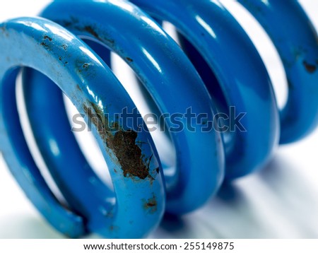 old and corroded metal coil spring