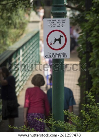 \'No Dog Fouling\' sign, Matlock, Derbyshire, Britain, taken 08/08/2013