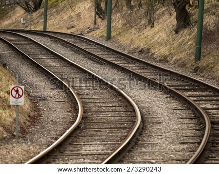 graphic rail track, National Tramway Museum,Crich,Derbyshire,UK.taken 05/04/2015