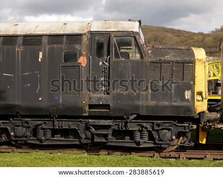 derelict train, at Peak Rail, Derbyshire,UK. taken 05/04/2015