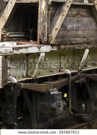 derelict old train details,Peak Rail heritage railway,Matlock,Derbyshire,UK.taken 16/05/2015