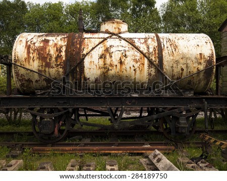 derelict old liquid tnker wagon,Peak Rail heritage railway,Matlock,Derbyshire,UK.taken 16/05/2015