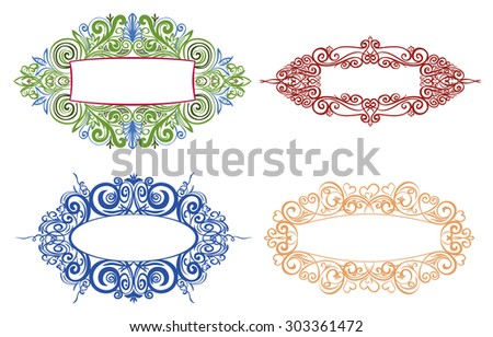 Ornamental frames for decorating cards, books, for different types of printing, for the beautiful design of the text./ Ornamental frame