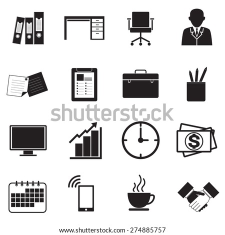 Business Office symbol Icon Set Vector
