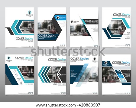 Blue set technology annual report brochure flyer design template vector, Leaflet cover presentation abstract geometric background, layout in A4 size