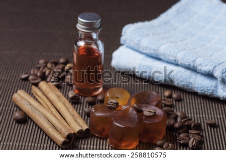 handmade coffee soap with cinnamon and aroma oil