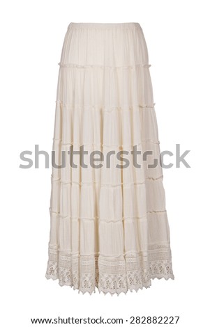 beige long skirt