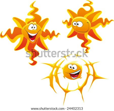 cartoon sun. Types of cartoon Sun