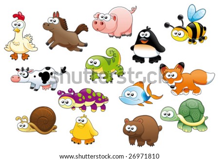 cartoon animals clipart. stock vector : Cartoon animals