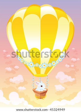 Hot Air Balloon Cartoon. stock vector : Hot air balloon