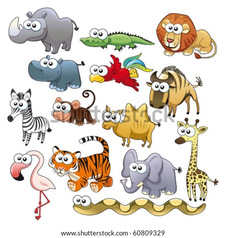 Stock Photographs on Animal Family  Funny Cartoon And Vector Characters    Stock Vector