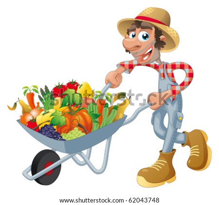 fruits and vegetables cartoon. Cartoon and vector