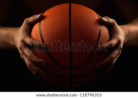Basketball ball in male hands Basketball ball in male hands