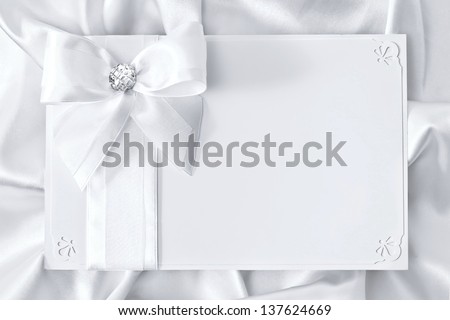 Greeting card, stylized in white