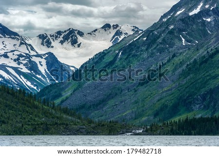 Mountain landscape in cloudy summer weather